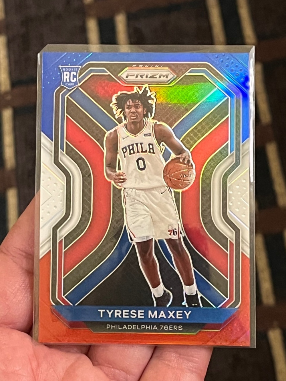2020-21 Prizm RWB Red White Blue Tyrese Maxey Rookie Philadelphia Sixers